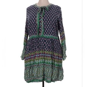 Modcloth Floral Tie-Neck Long Sleeve Dress | Size 3X